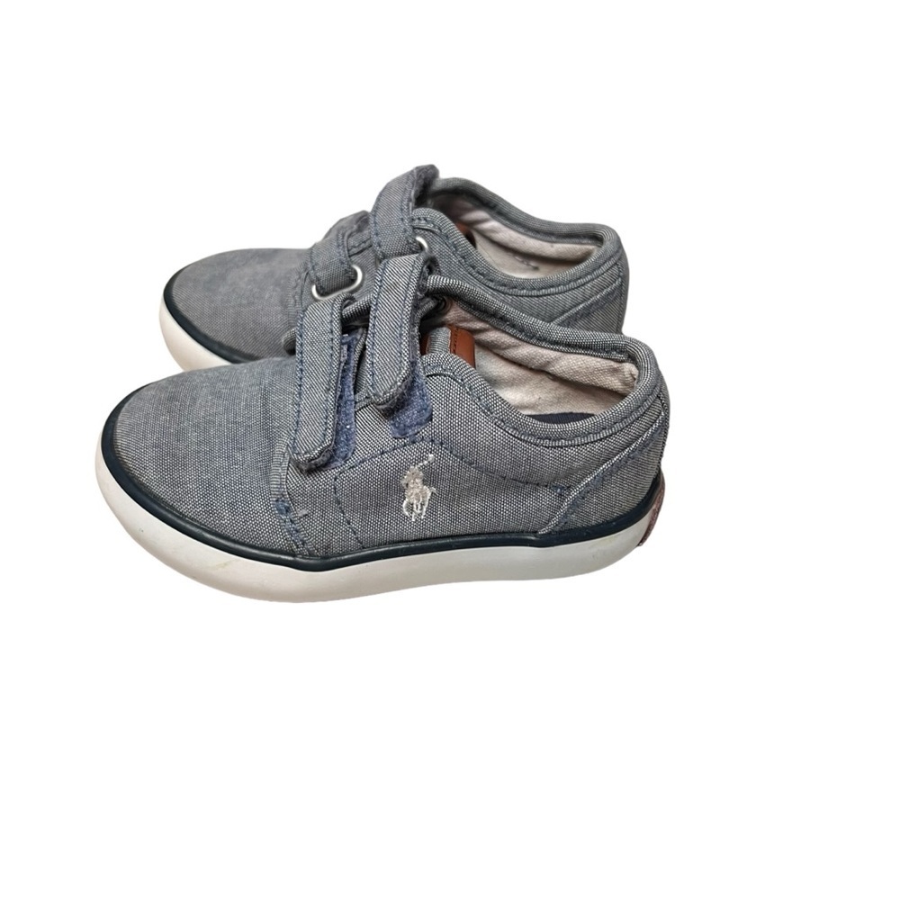 Polo Ralph Lauren Toddler Size 5 Grey Chambray Faxon II EZ Canvas Hook & Loop
